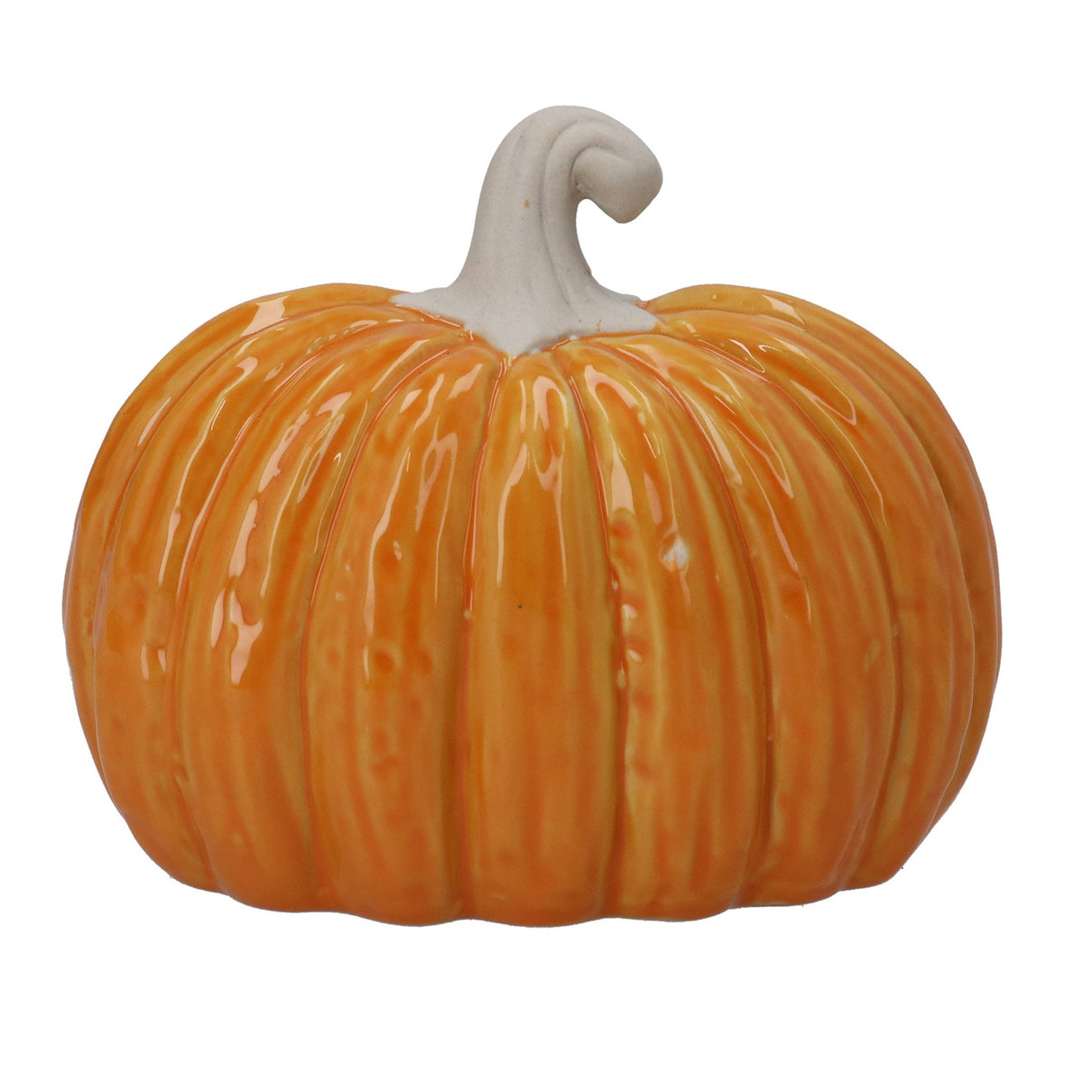 Gisela Graham - Orange Porcelain Semi-3D Pumpkin Ornament