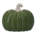 Gisela Graham - Green Porcelain Semi-3D Pumpkin Ornament