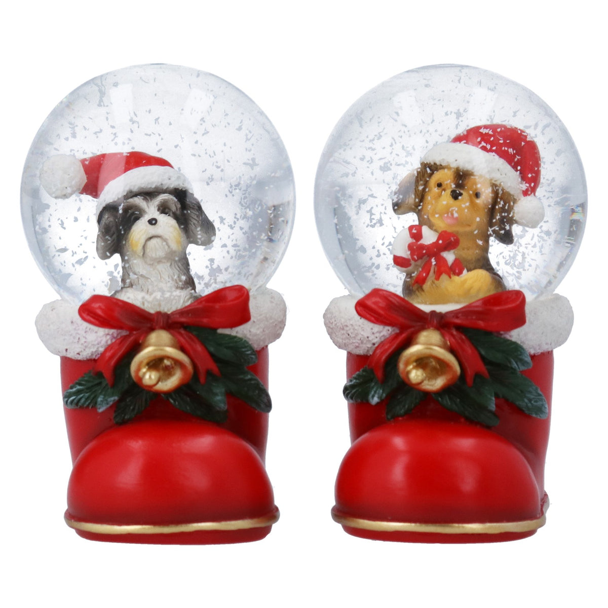 Gisela Graham - Mini Dome Dog in a Boot Snow Globe Single - 9cm