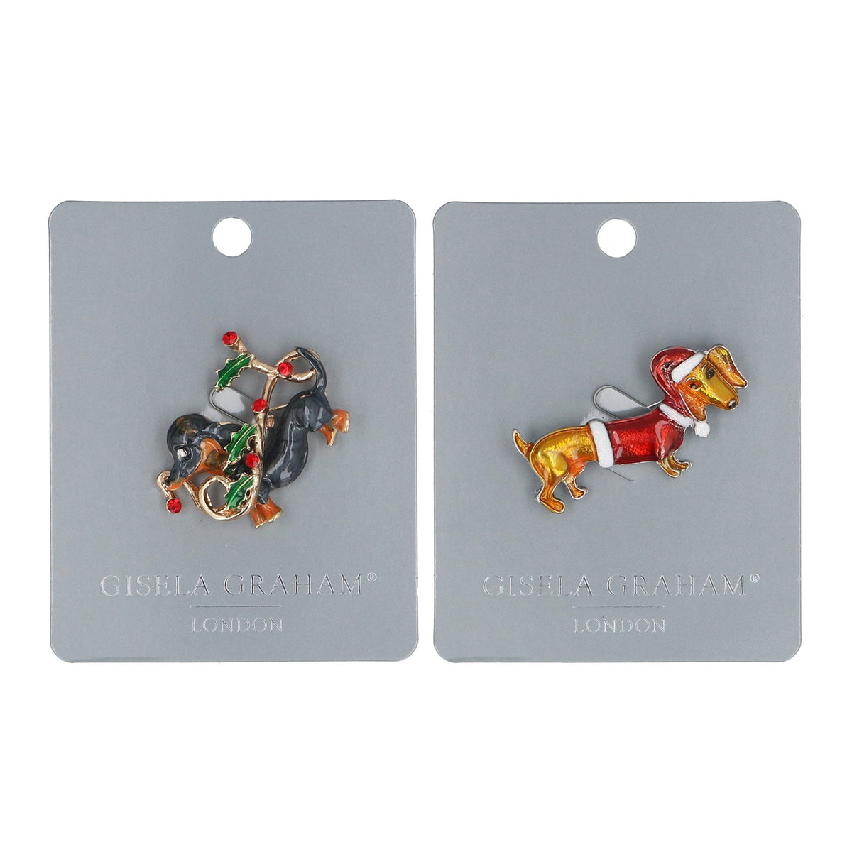 Gisela Graham - Dachshund Brooch Single 5cm