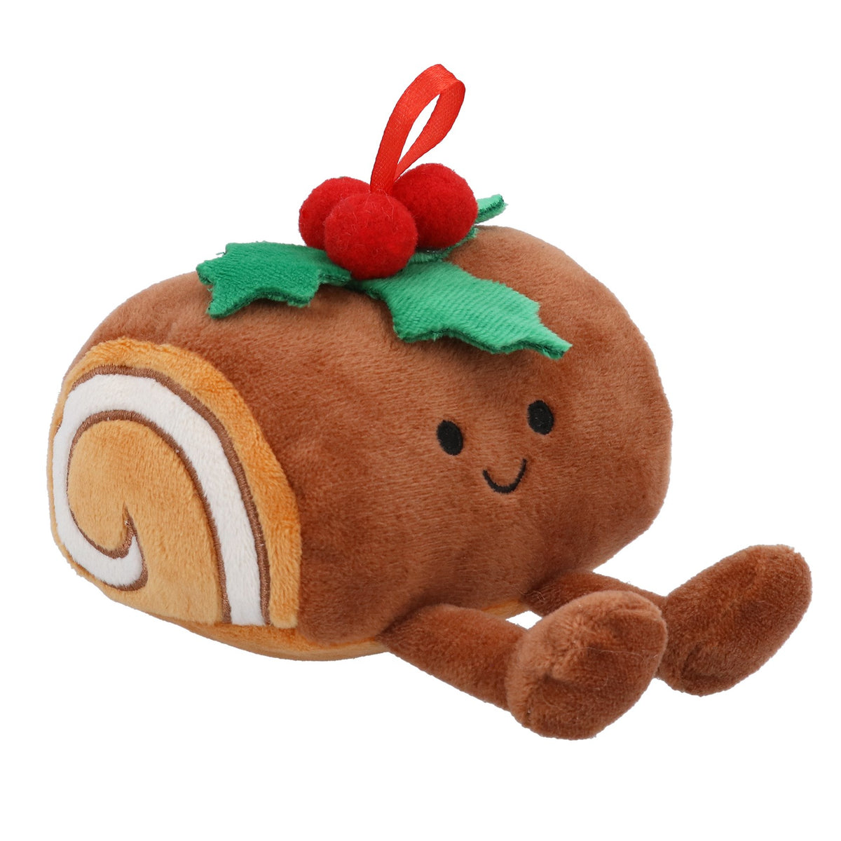 Gisela Graham - Happy Christmas Yule Log Plush Ornament - 13cm