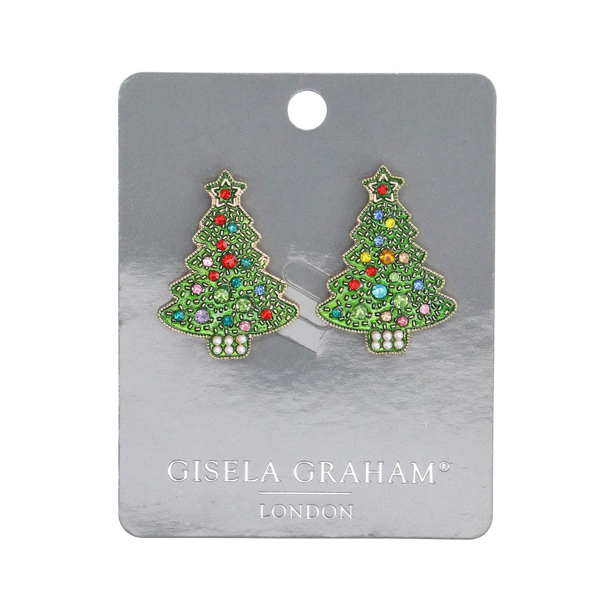 Gisela Graham - Jewelled Christmas Tree Earrings