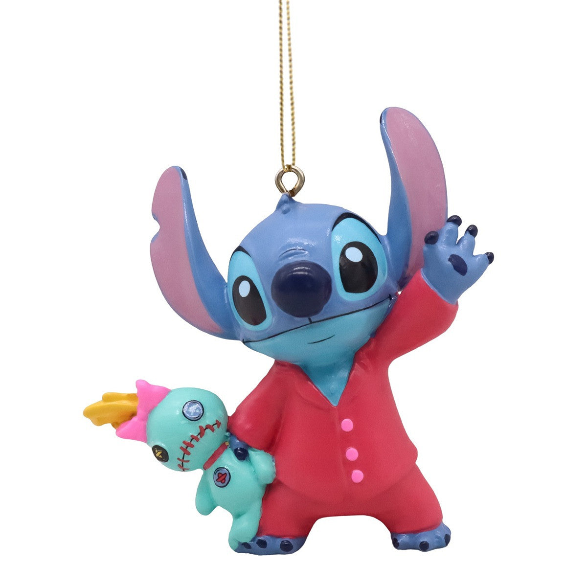 Disney Stitch in Pyjamas with Scrump Christmas Bauble