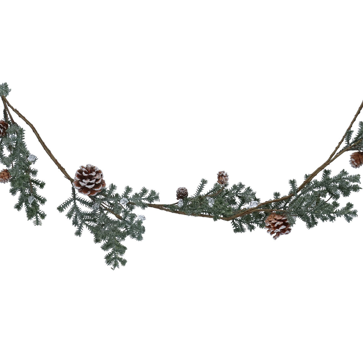 Gisela Graham Frosted Pine Cone with Fir Christmas Garland - 129cm