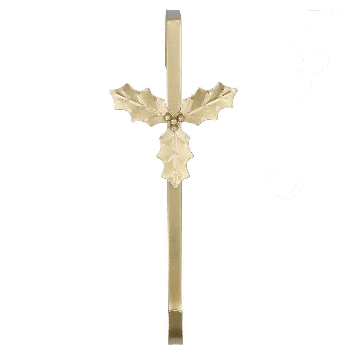 Gisela Graham - Gold Holly Metal Wreath Hanger - 27cm
