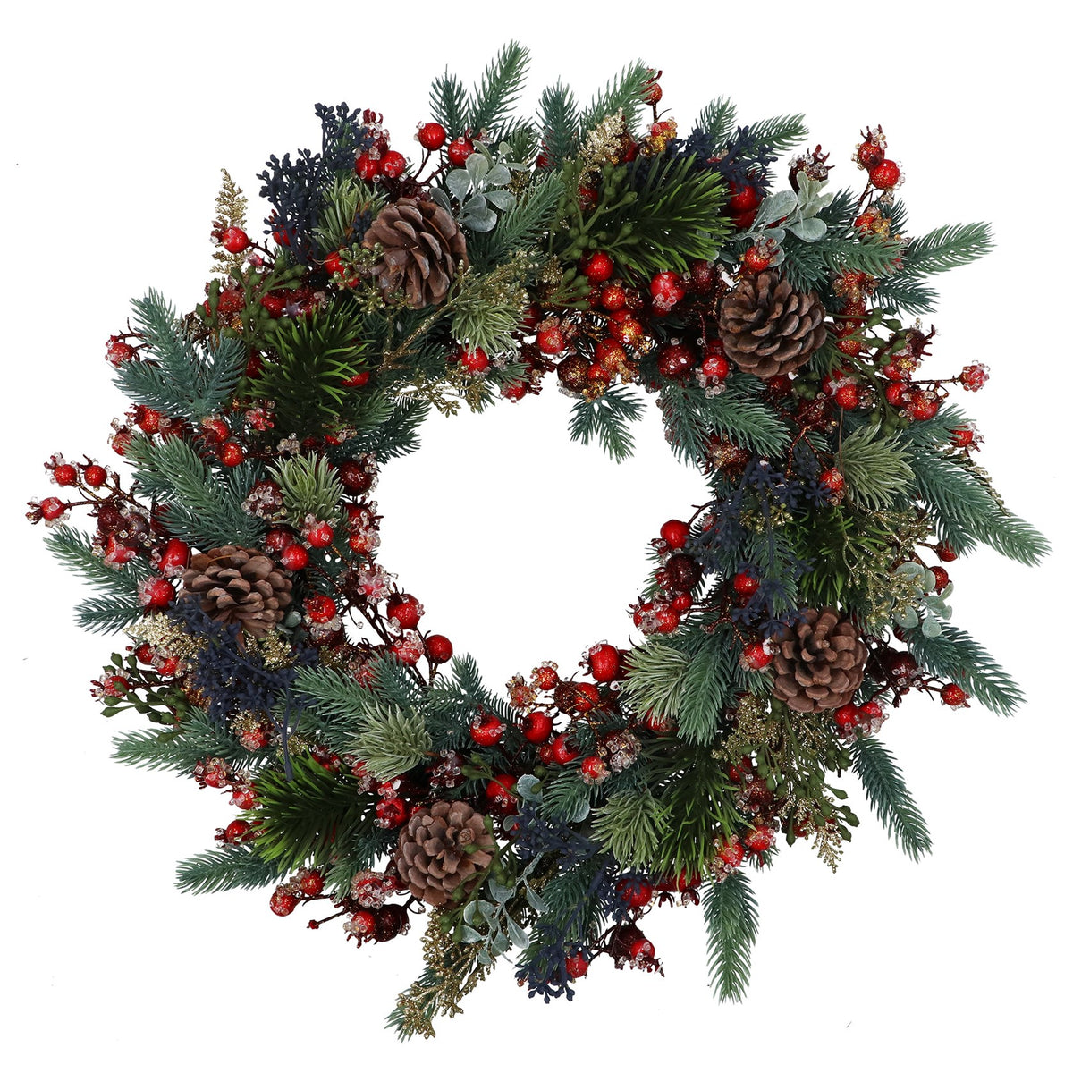 Gisela Graham - Cones, Berries & Spruce Wreath - 54cm