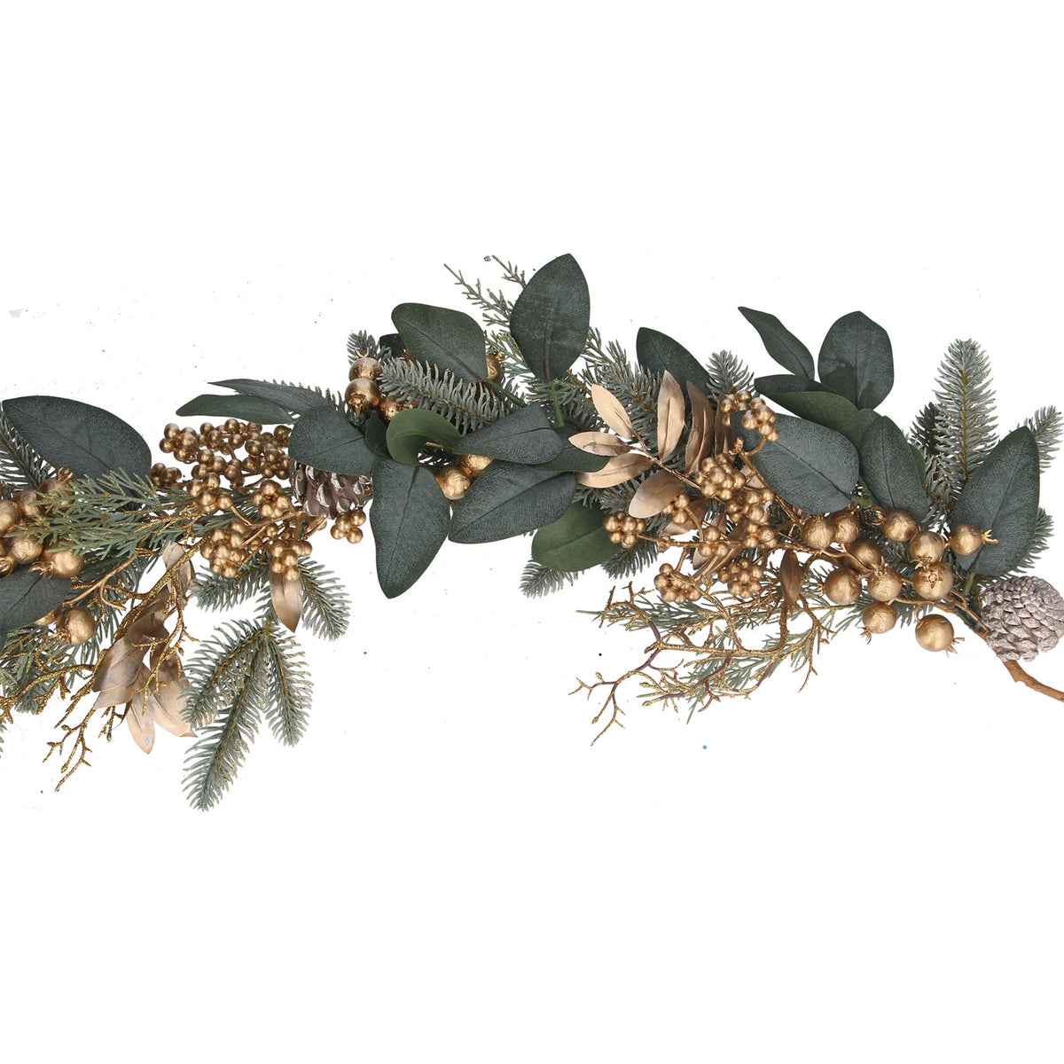 Gisela Graham Matt Gold Berry & Eucalyptus Garland - 180cm