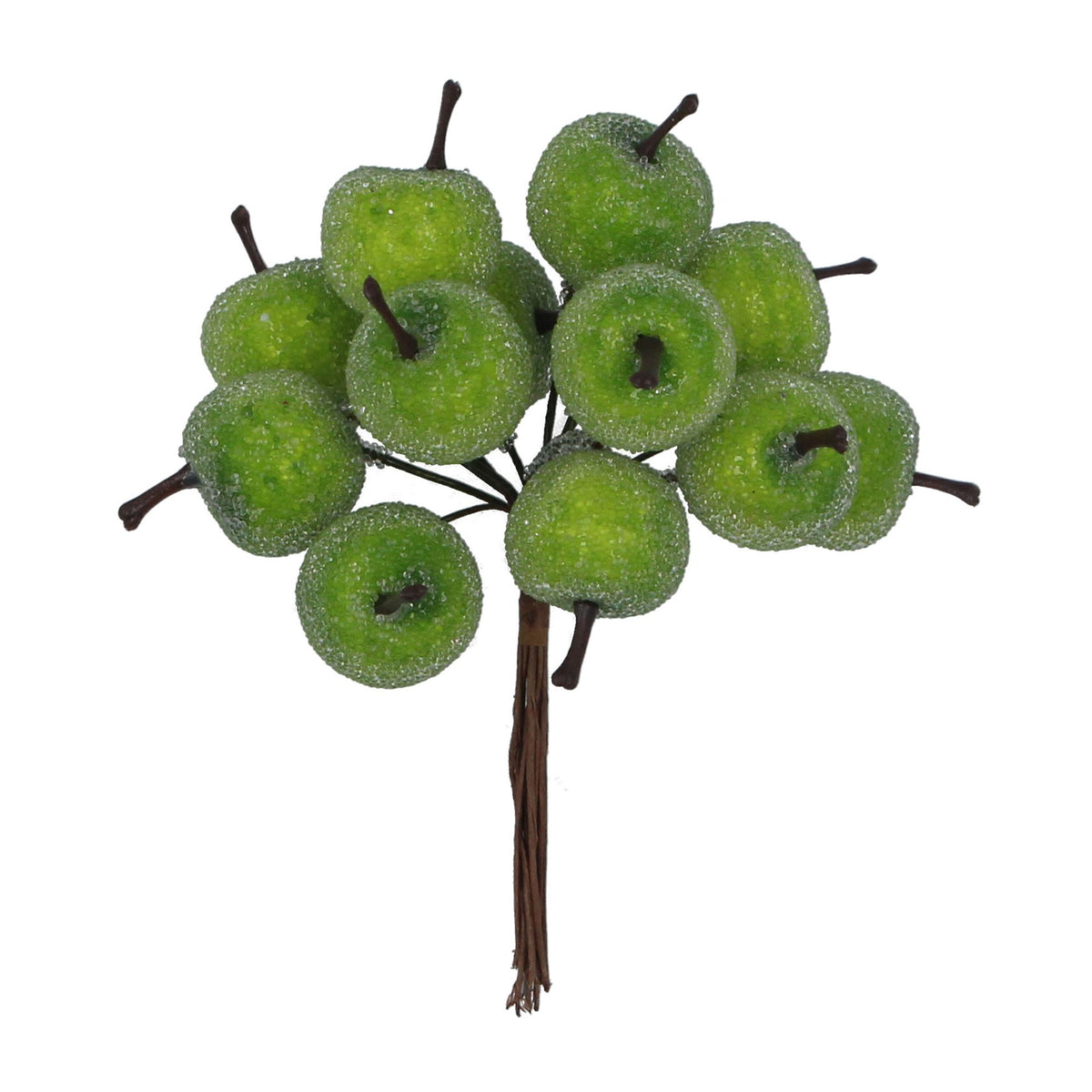 Gisela Graham Frosted Green Mini Apple Bunch Pick