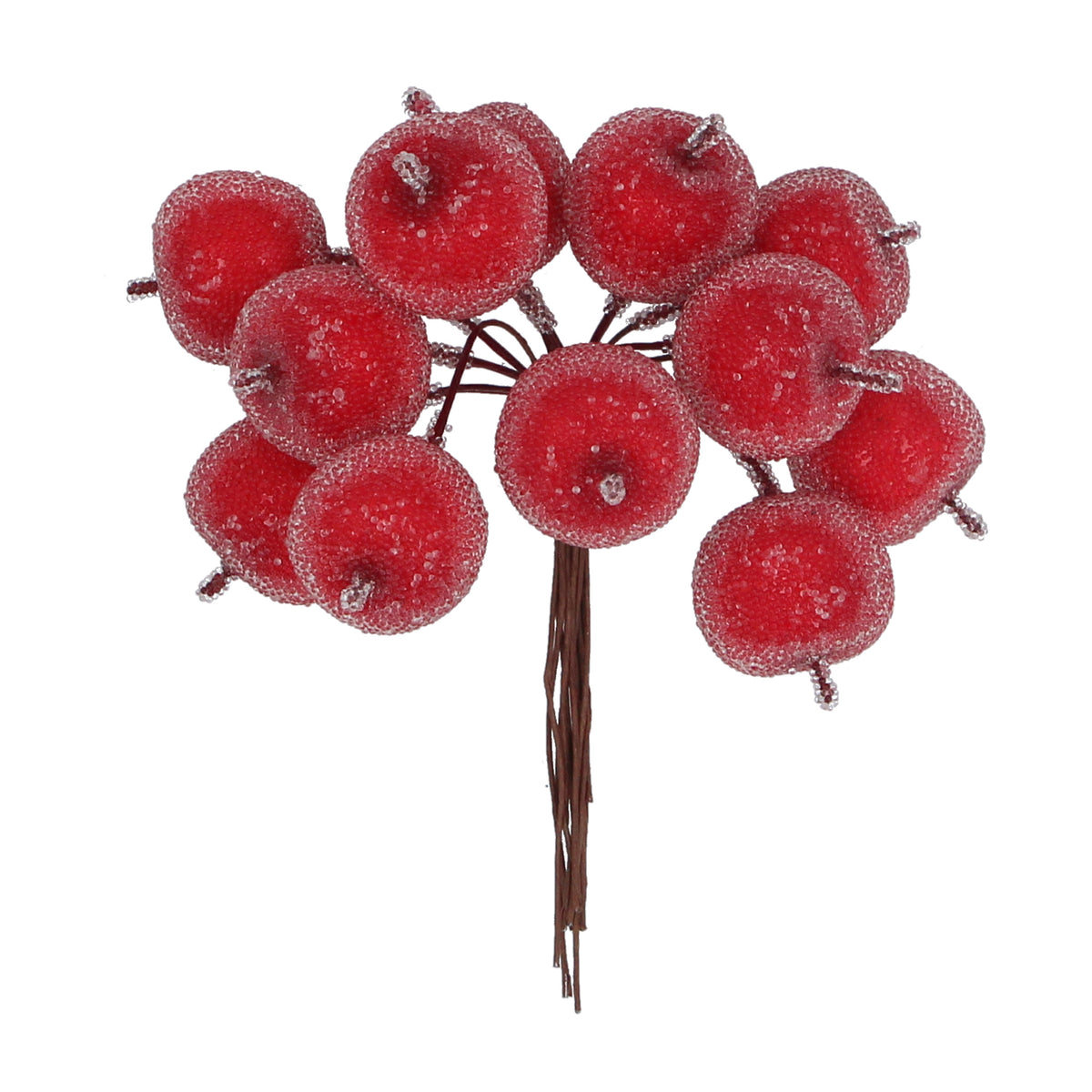 Gisela Graham Frosted Red Mini Apple Bunch Pick