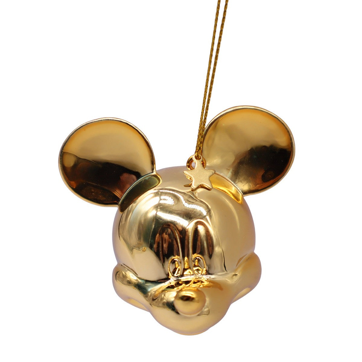 Disney Mickey Mouse Head Golden Christmas Bauble