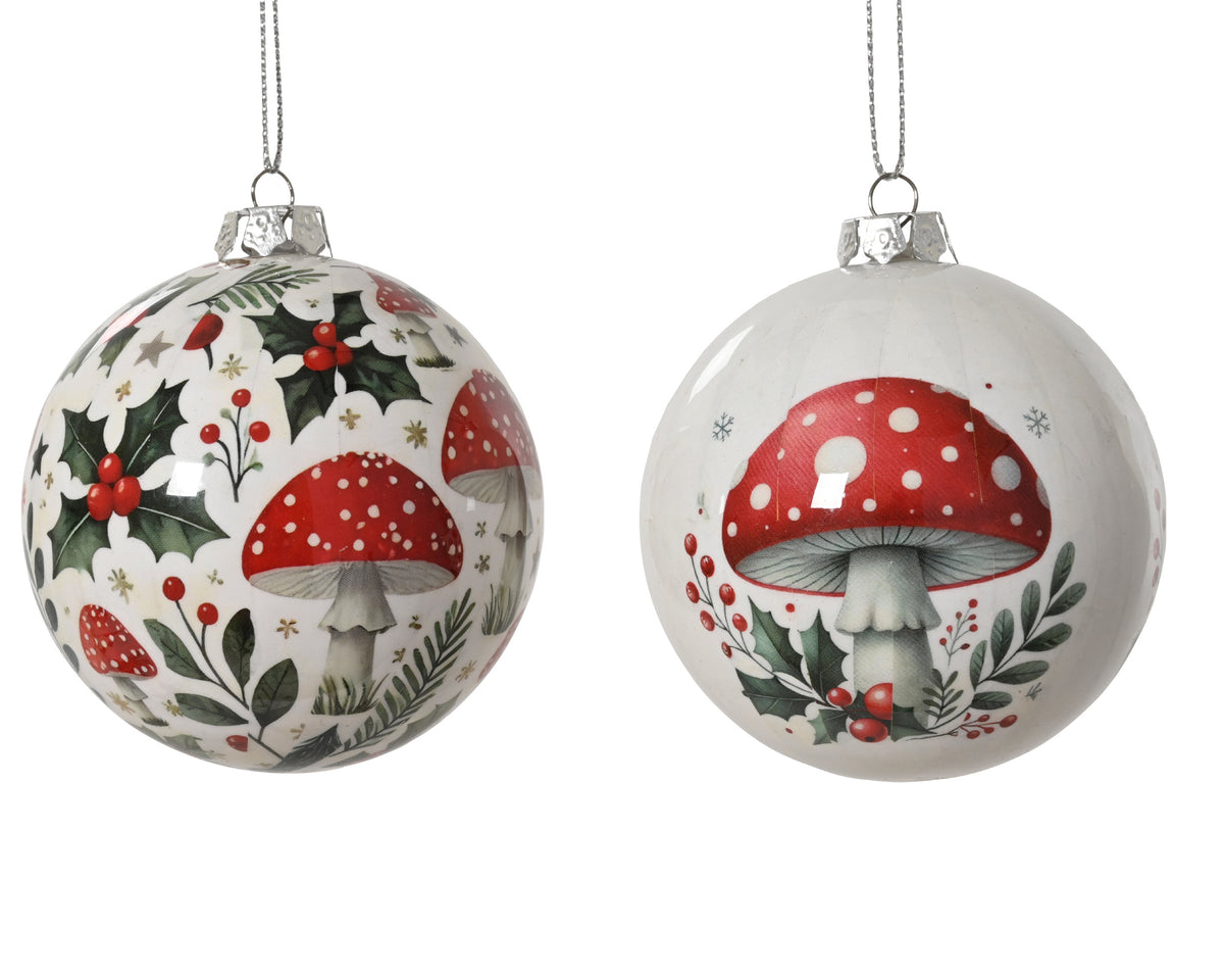 Shiny Mushroom Bauble 8cm - Single
