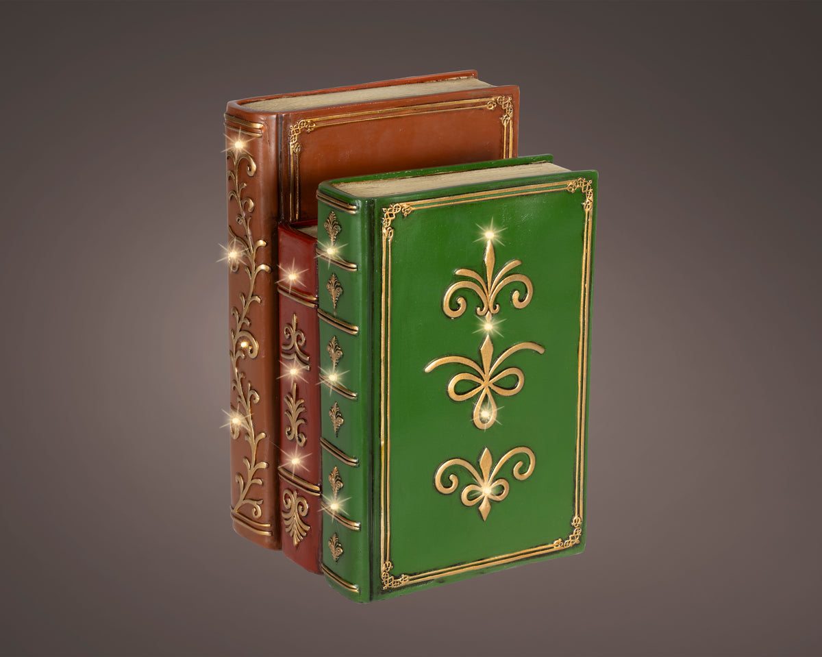 Magical Enchanted Light Up Books Red & Green 27cm