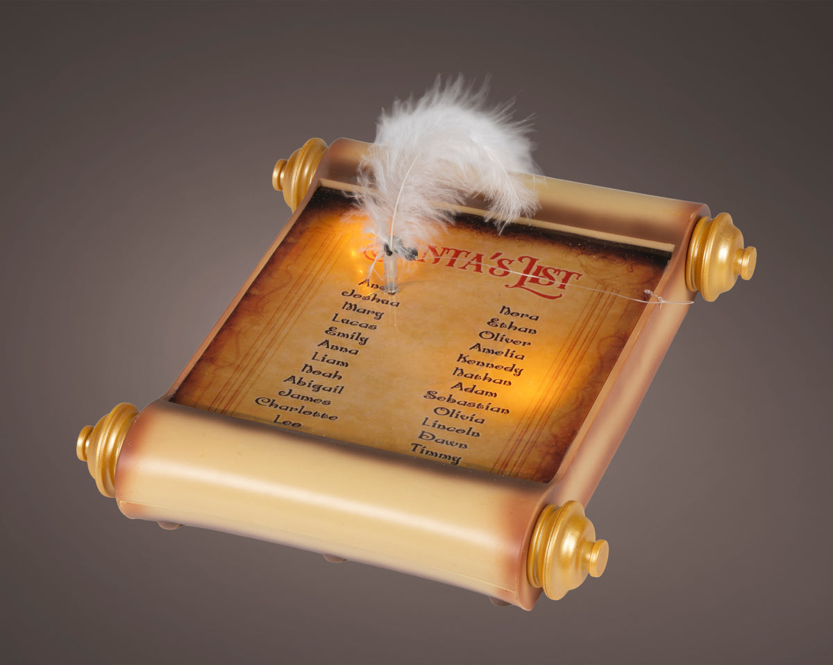 Santa's List Magical Scroll with Lights & Animation - 26cm