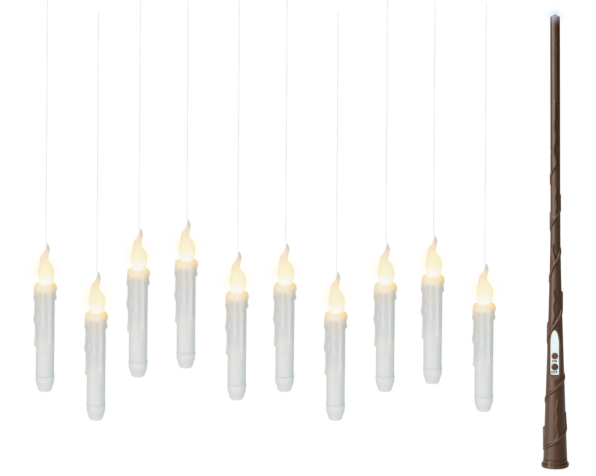 Magical Melting Floating Candles with Flame Effect & Wand Remote Control - Set of 10