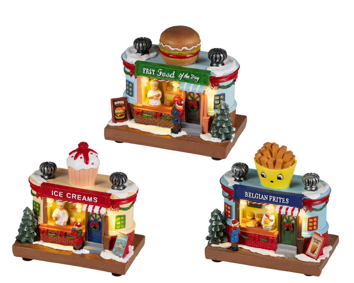 Lumineo Light Up Christmas Village Food Stall
