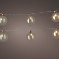Battery Operated Amber Garland of Baubles Hanging Decoration with Warm White Micro LEDs