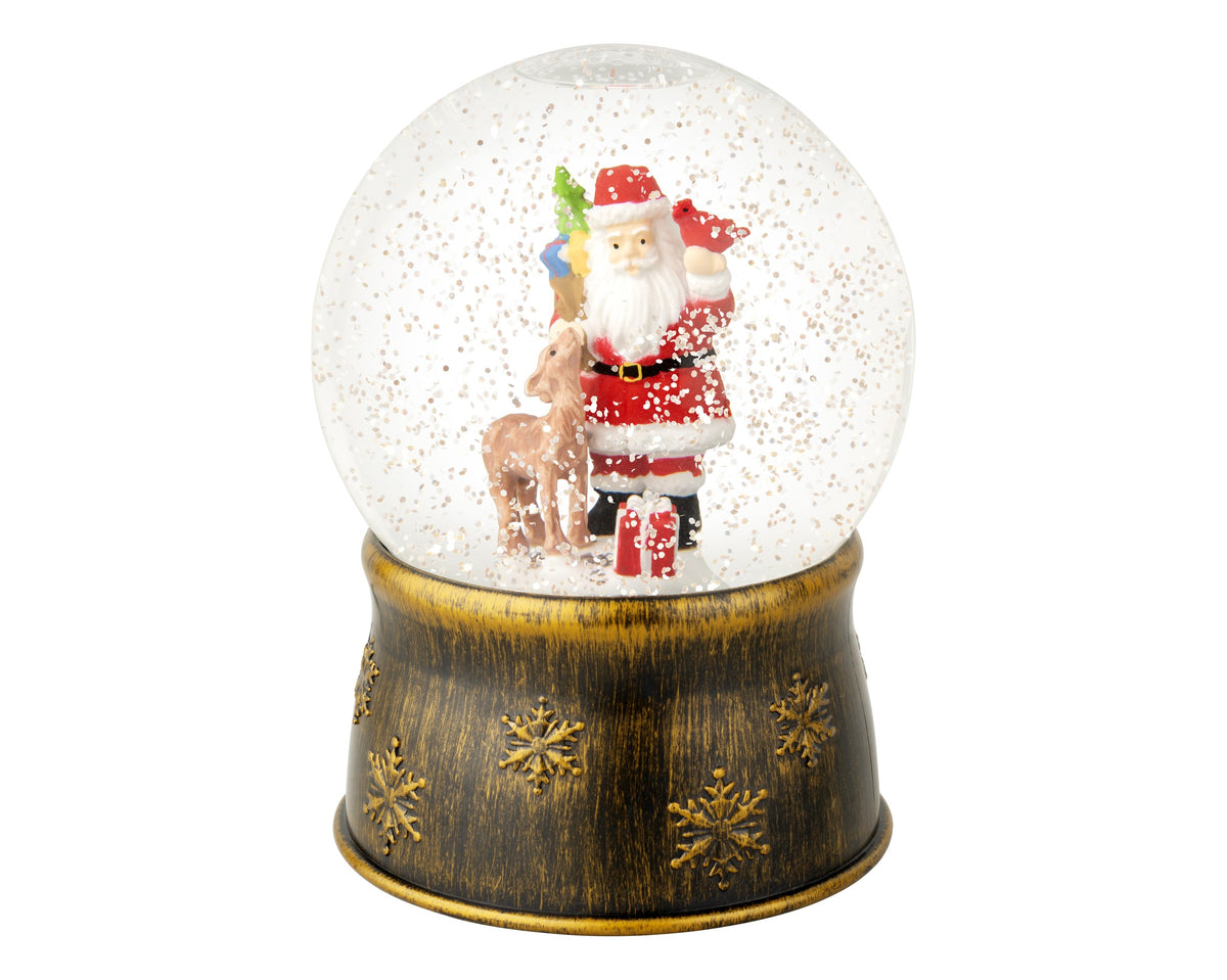 Lumineo LED Light Up Snow Water Spinner Santa Snow Globe 17.5cm
