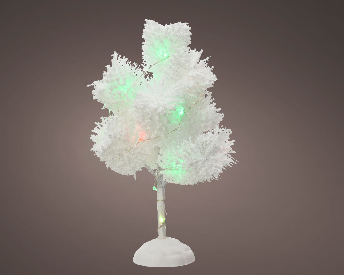 White Cloud Artificial Christmas Tree with Battery Operated Multi-Coloured Micro LEDs