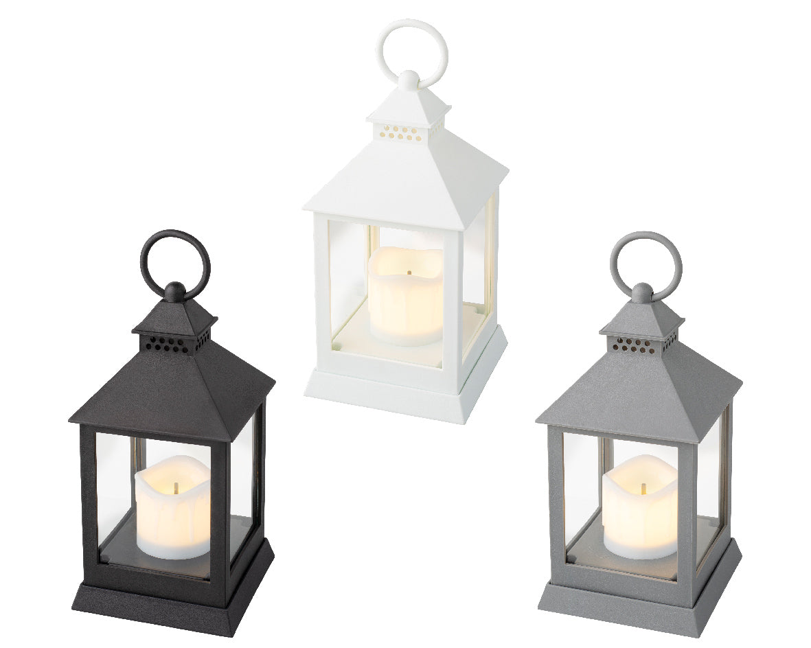 Traditional Lantern with Warm White Battery Operated LED Candle