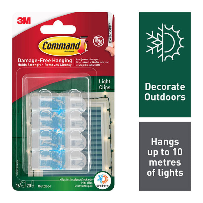 Command Outdoor Light Clips Pack of 16