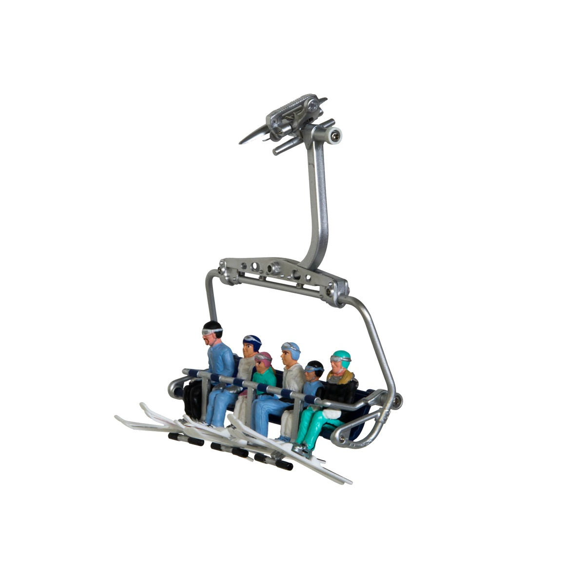 JägernDorfer Sitting Ski Figurines (Set of 6) - Blue or Orange Mix