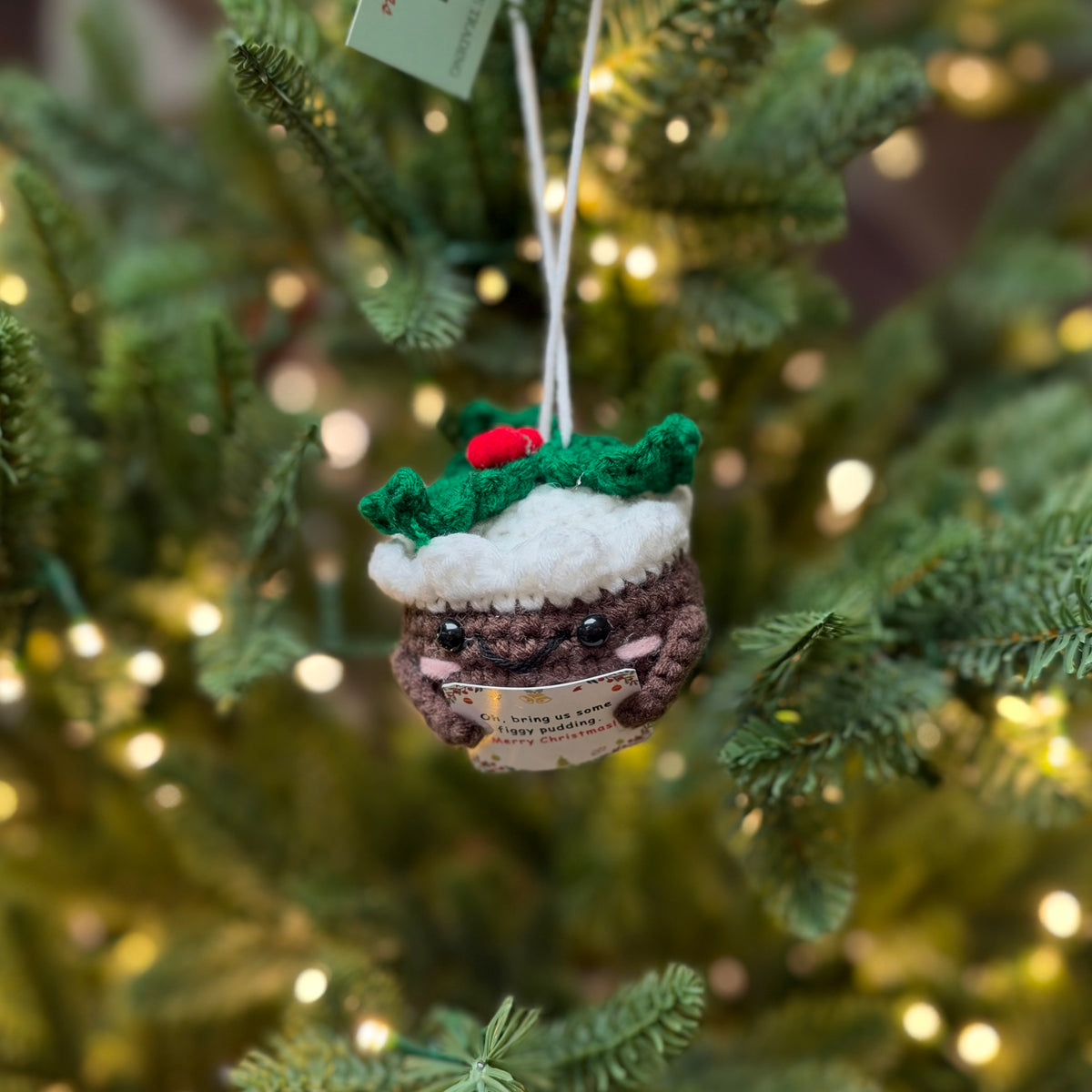 Crochet Pudding Christmas Bauble - 7cm