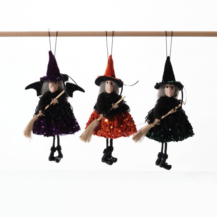 Spooktacular Sequin Hanging Witch