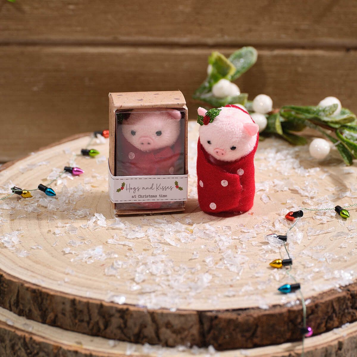 Christmas Tiny World Fabric Pig In Blanket Boxed Keepsake