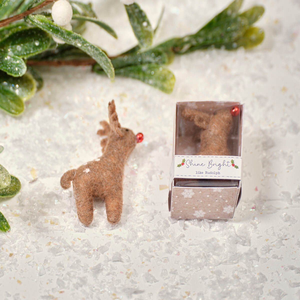 Christmas Tiny World Fabric Reindeer Boxed Keepsake