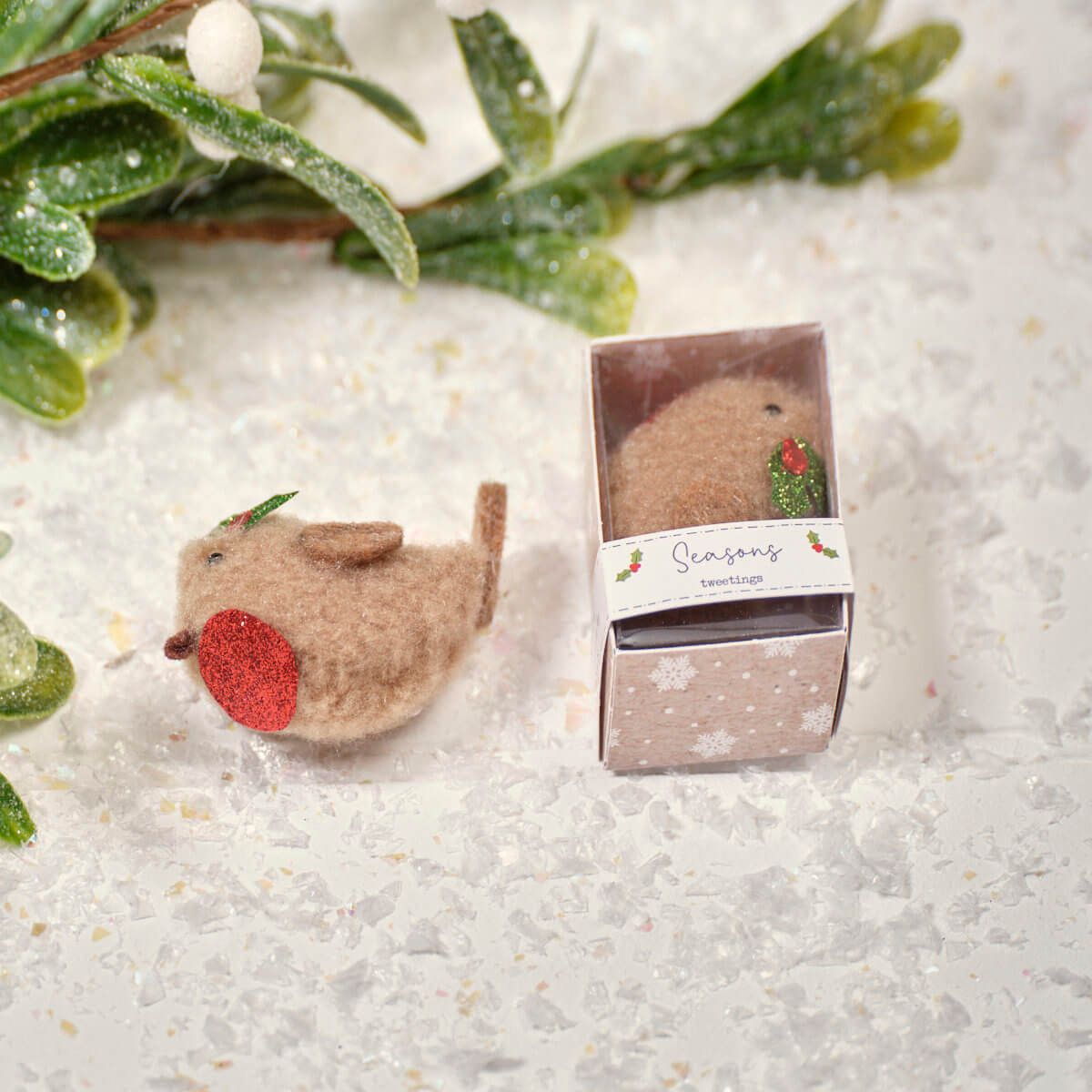 Christmas Tiny World Fabric Robin Boxed Keepsake