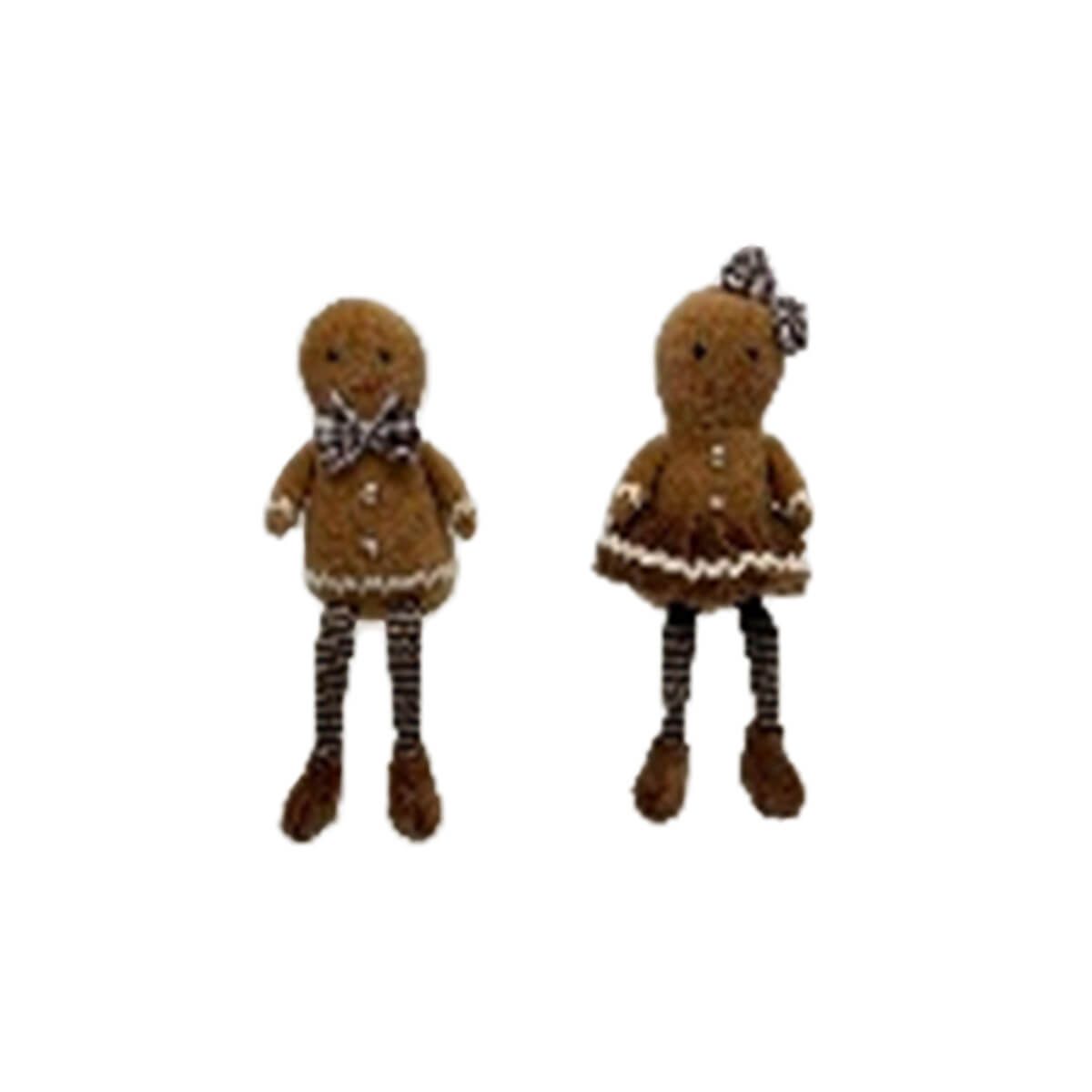 Festive Gingerbread Boy or Girl Shelf Sitter 18cm