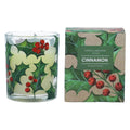 Gisela Graham Holly Design Cinnamon Scented Boxed Candle - Small