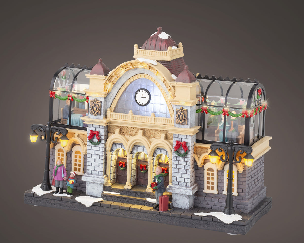 Christmas Village Grand Hall Conservatory with Lights