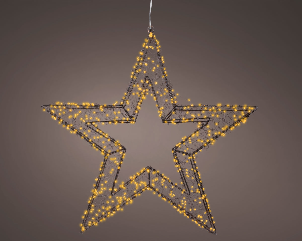 Classic Warm White Micro LED Star Flashing or Static Effect Black Wire - 720 LEDS