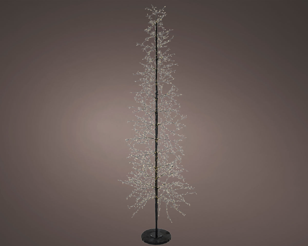 Special Offer 270cm Lumineo Tall Outdoor with 2048 Warm White Micro LEDs Black Twig Tree