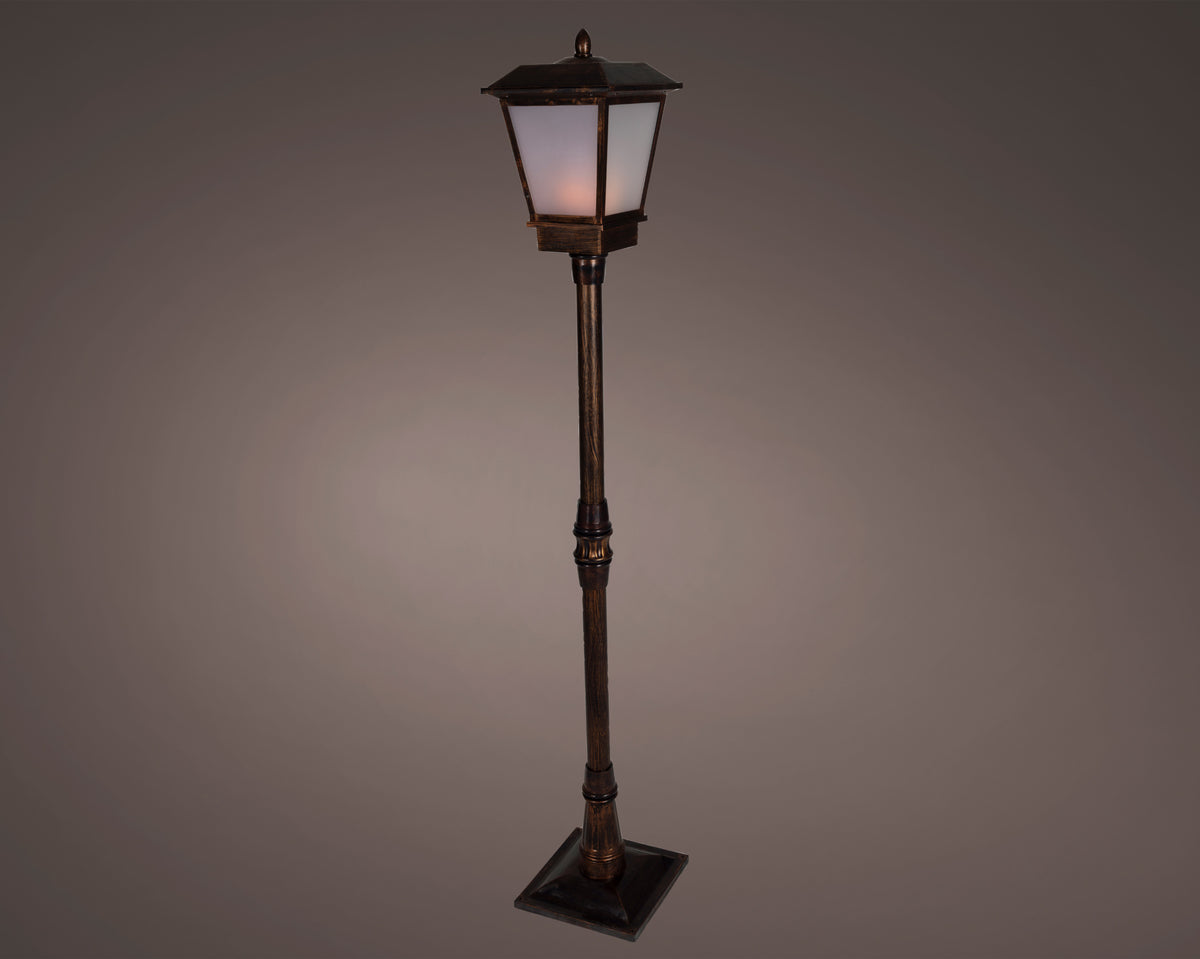 Lumineo Large 160cm Outdoor Lamp Post with Flame Effect Light