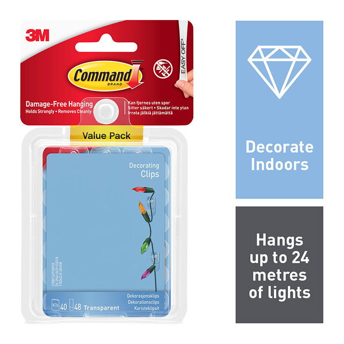 Command Clear Decorating Clips Value Pack of 40