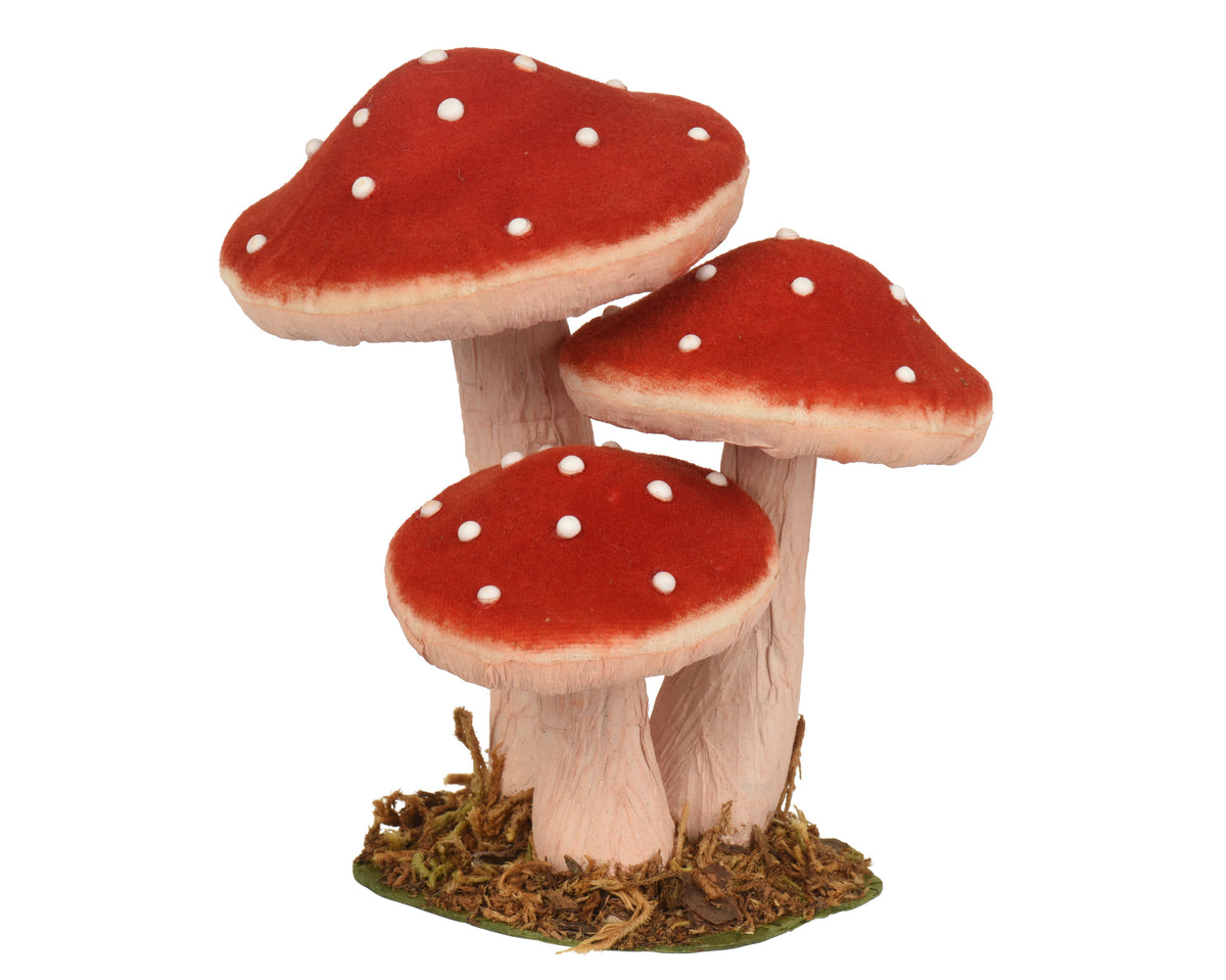 Red/White 3 Mushroom Ornament