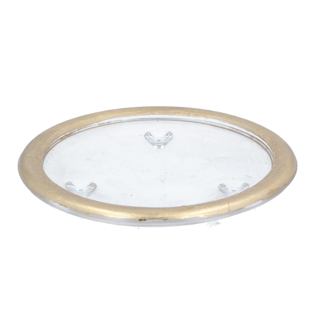 Gisela Graham Gold Glass Candle Plate 12cm