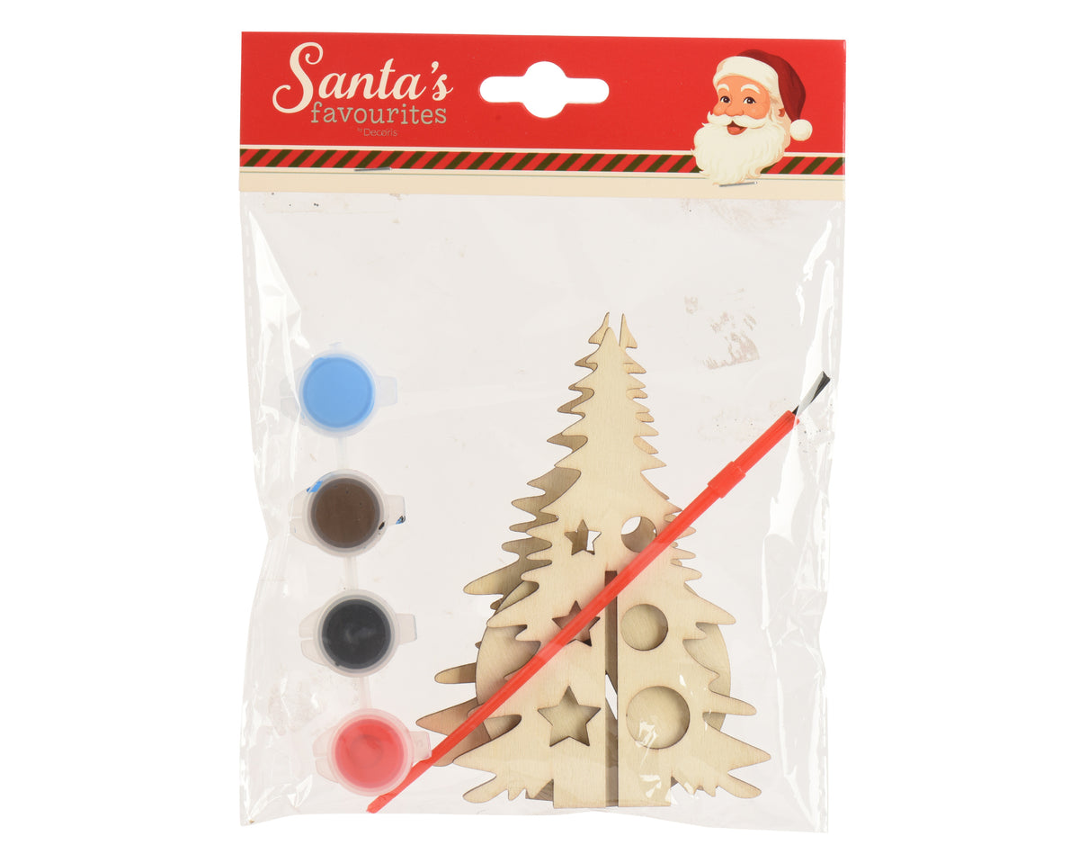 Wooden Christmas Tree Paint Set 16cm