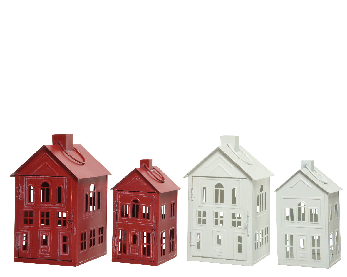 Reduced to clear red Cosy House Iron Lanterns set of 2