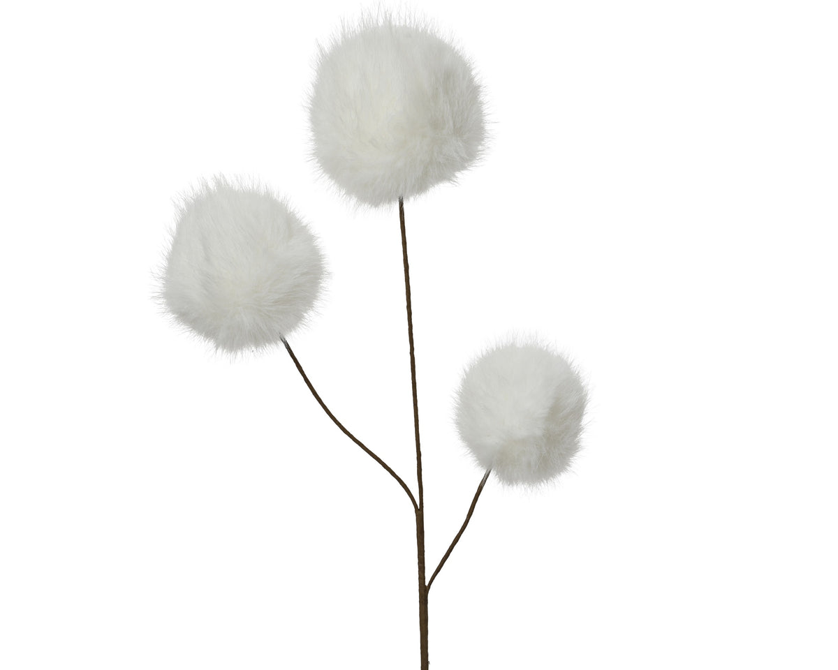 White Pompom Faux Fur Spray - 70cm