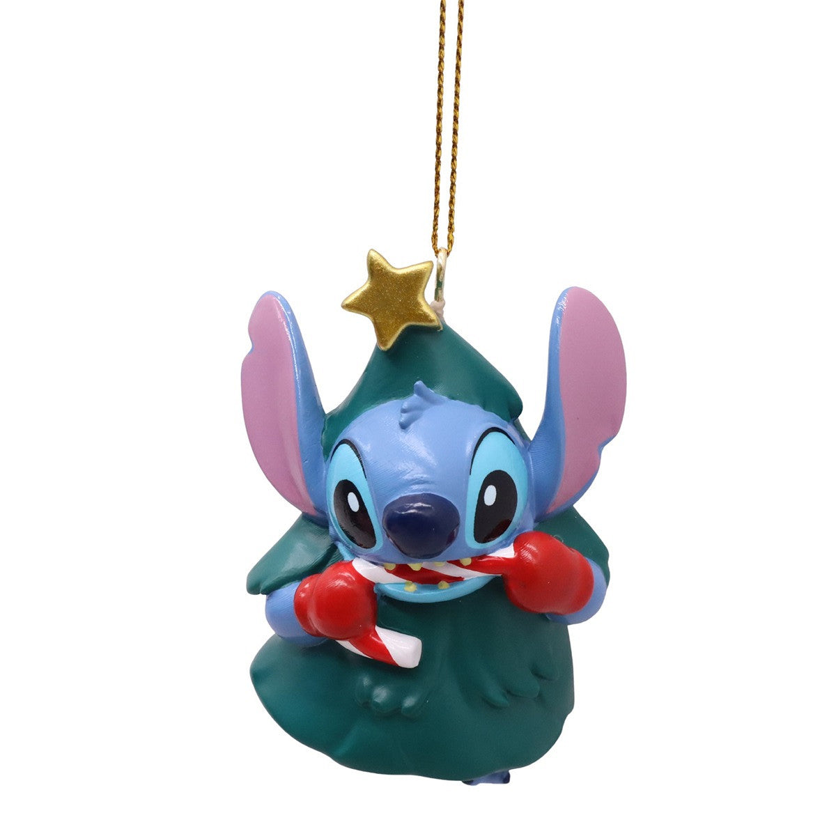 Disney Stitch in Christmas Tree with Candy Cane Christmas Bauble