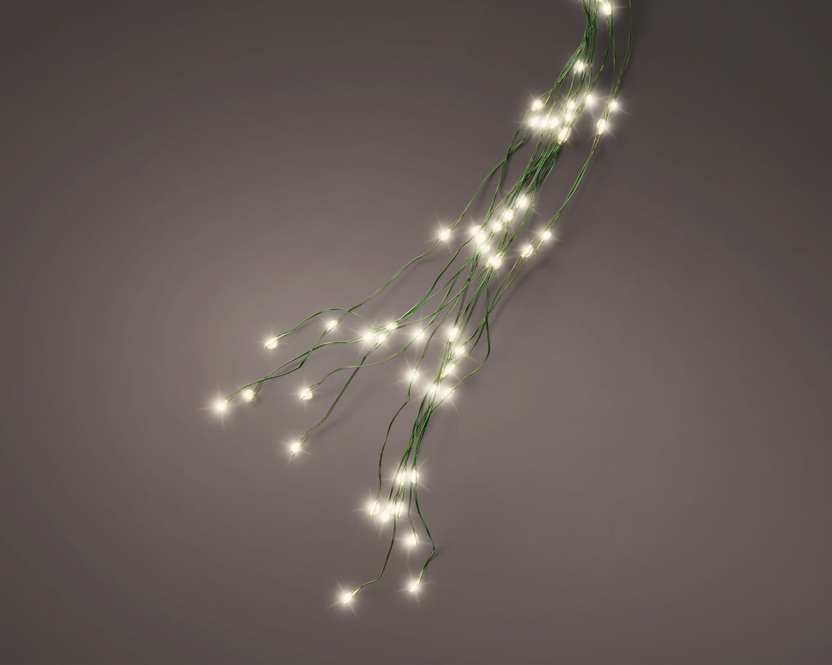 Lumineo Warm White Micro LED Tree Bunch Outdoor Lights 2.1m Green Cable - 672 LEDS