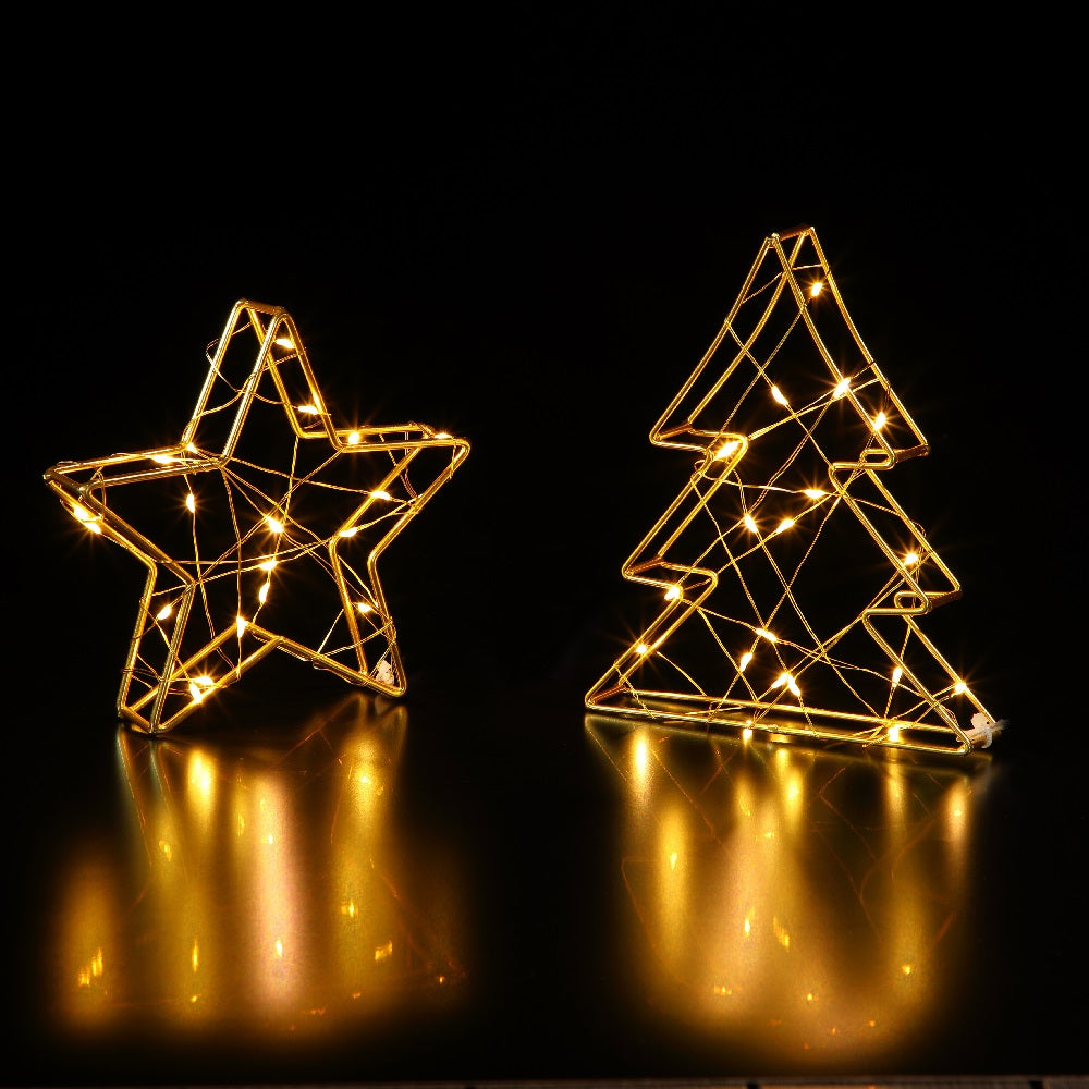 NOMA Gold Tree or Star Wire Light Warm White