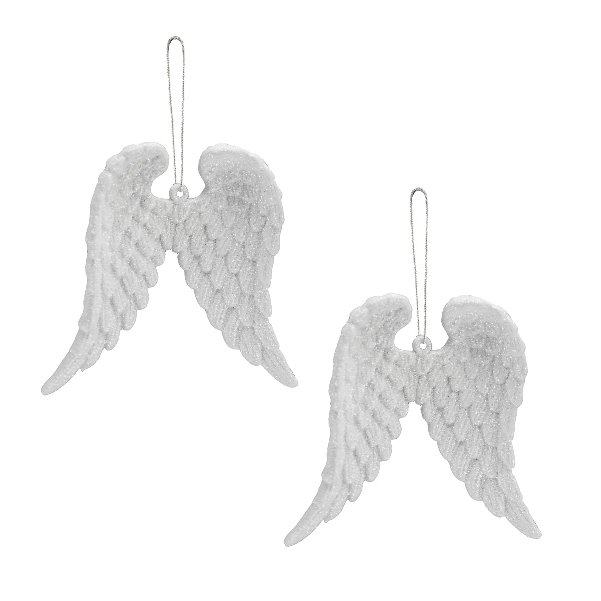 White Angel Wings Set of 2 Baubles