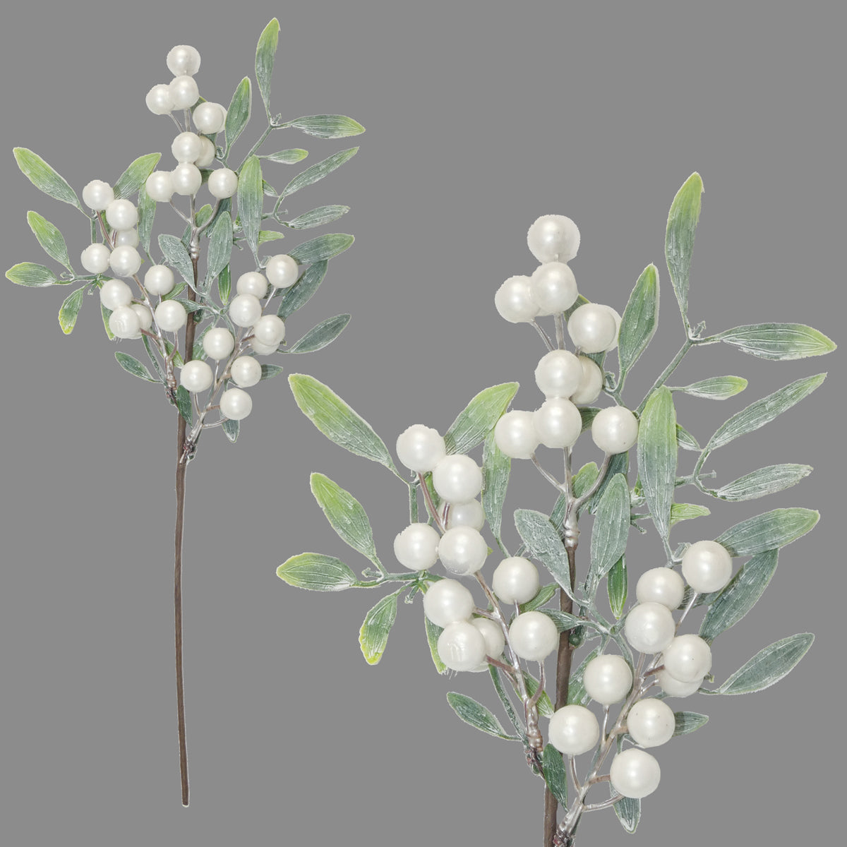 Pearl & Frost Leaves Pick - 38cm