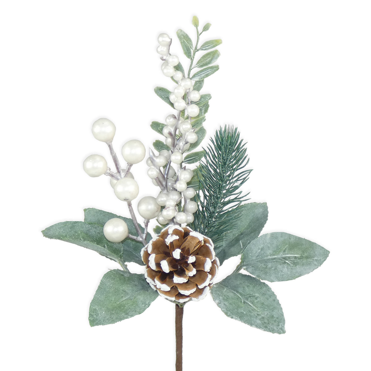 Pearl Frosted Foliage Pick - 26cm