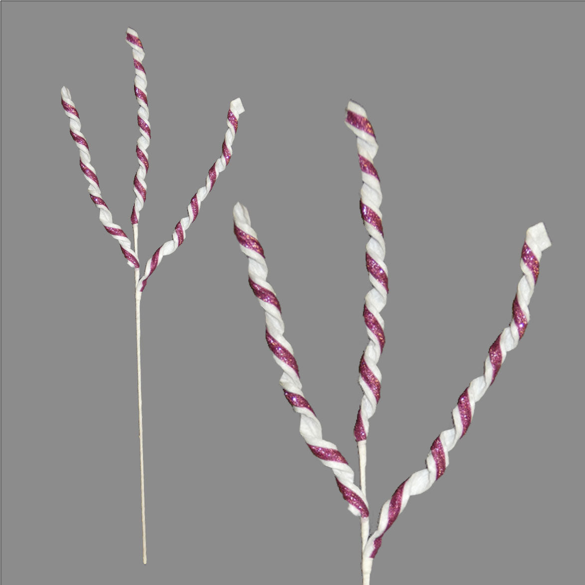 Curly Sparkle Pink/White Pick - 72cm