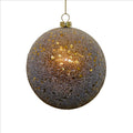 Brown Frosted Bauble - 10cm